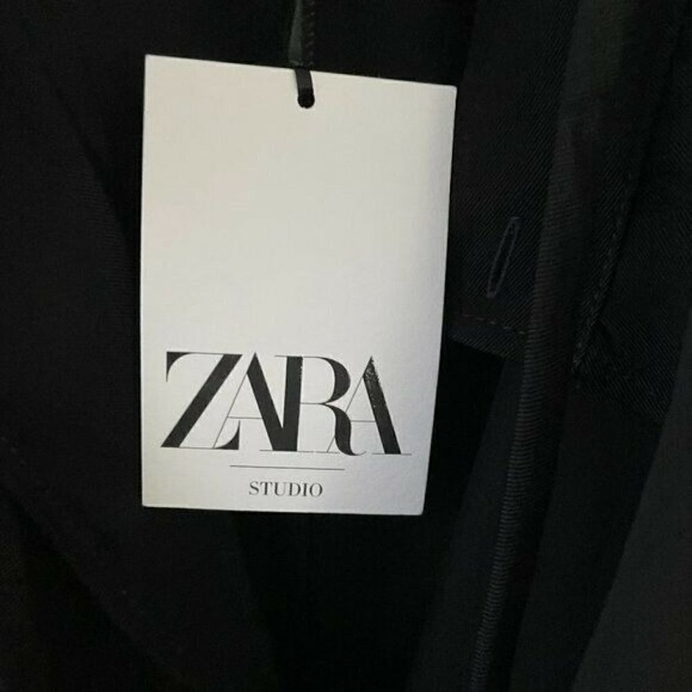 SALE NWT Zara Studio RARE Limited Edition Black Overlay Mini Dress Medium - Picture 12 of 13